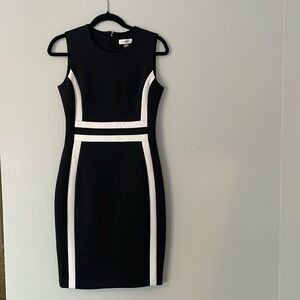 Calvin Klein black sleeveless knee length dress